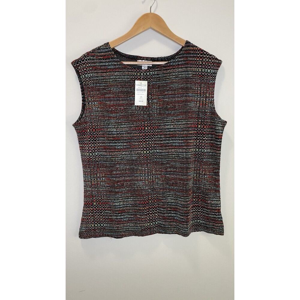 NWT Coldwater Creek Sleeveless Tank Top Slinky Stretch Rainbow Women's 1X